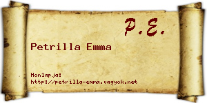 Petrilla Emma névjegykártya